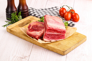 Raw beef rib for cooking