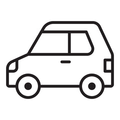 Compact Car Icon. Editable Stroke Icon