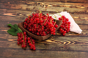 Ripe and juicy red currants berry