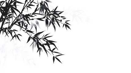 bamboo, plant, tree, nature, leaf, grass, vector, silhouette, branch, illustration, japanese, design, floral, pattern, asia, leaves, art, china, painting, frame, green, japan, flower, decoration, spri