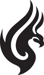 Obraz premium phoenix logo design icon silhouette style flat and minimal vector art illustration on a white background.