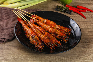 Tasty grilled tiger prawn snack