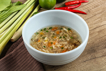 Asian gourmet crab soup with spices