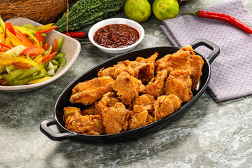 Golden crispy Breaded calamari snack