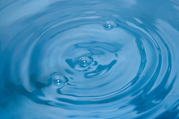 water drops on blue background