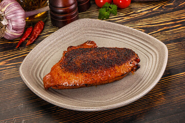 Roasted duck breast in cherry