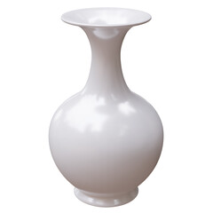 Ceramic vase isolated on white, transparent. Decoration pot for interior design