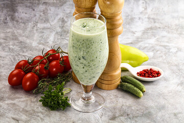 Fresh dietary detox cucumber smoothie