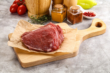 Raw beef piece for cooking