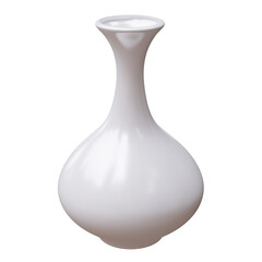 Ceramic vase isolated on white, transparent. Decoration pot for interior design