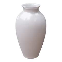 Ceramic vase isolated on white, transparent. Decoration pot for interior design