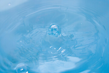 water drops on blue background