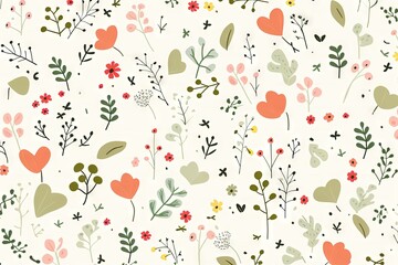 Fototapeta premium Abstract illustration drawing pattern for natural environment flowers vegetation