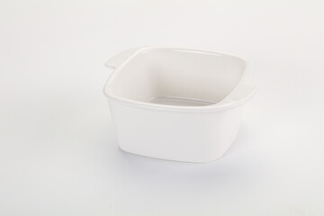 White ceramic empty bowl dishware