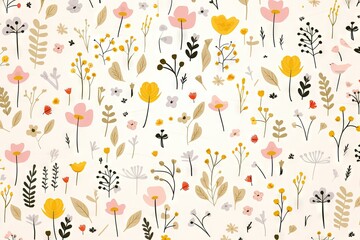 Abstract illustration drawing pattern for natural environment flowers vegetation
