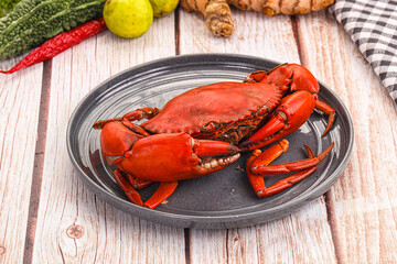 Hot fresh Boiled red crab