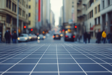 Obraz premium City Street Grid Abstract Background Blurred Urban Scene