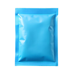 blank blue color paper sachet isolated on transparent background, PNG