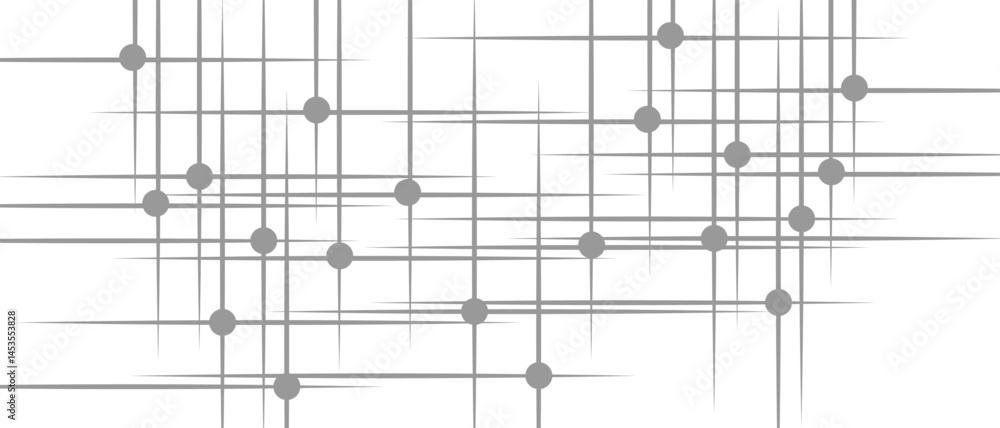 Poster abstract minimalist geometric pattern with thin grey lines and small grey circular nodes. digital gr