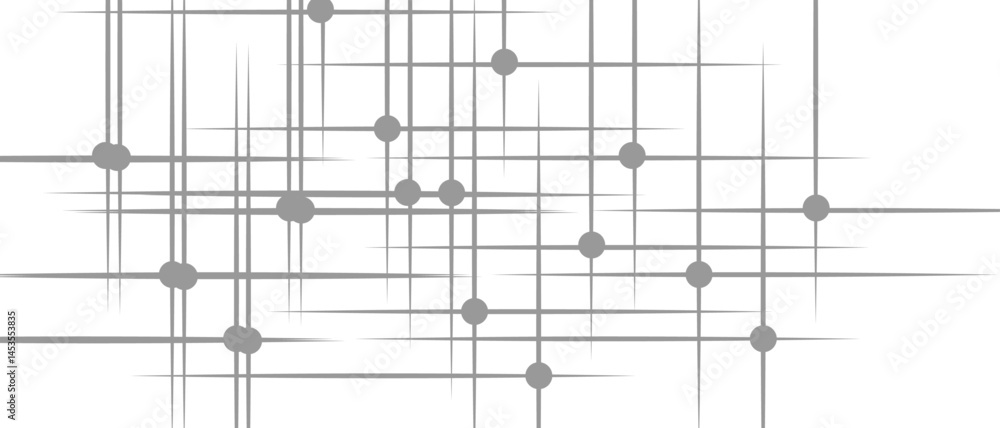 Poster abstract minimalist geometric pattern with thin grey lines and small grey circular nodes. digital gr