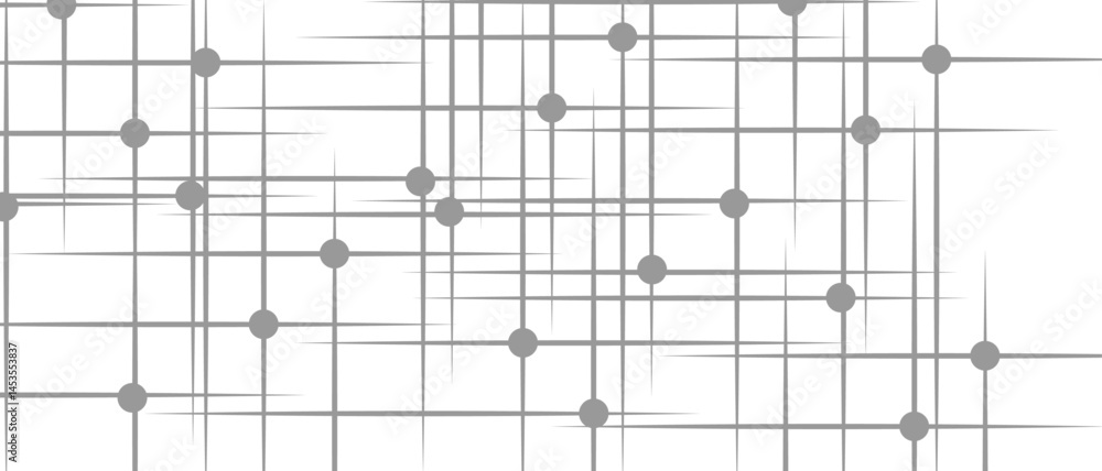 Poster abstract minimalist geometric pattern with thin grey lines and small grey circular nodes. digital gr