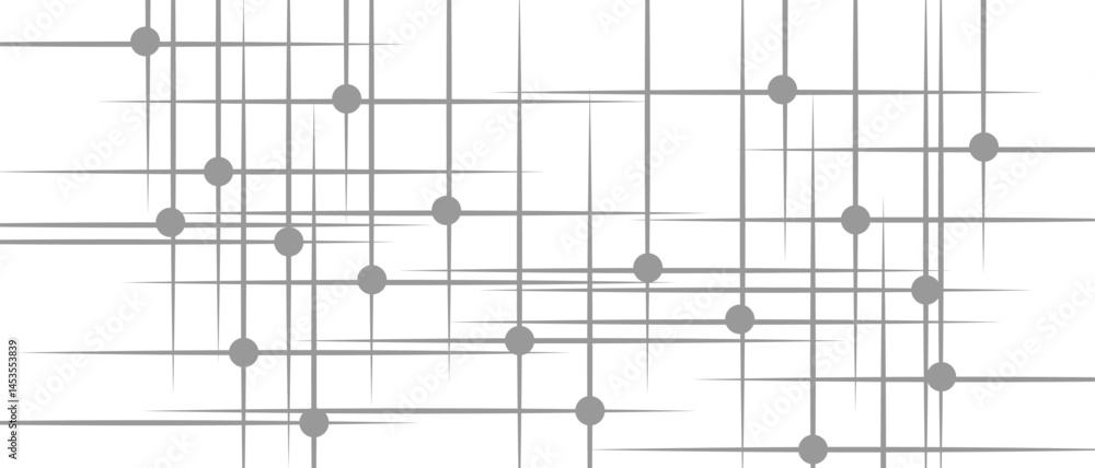 Poster abstract minimalist geometric pattern with thin grey lines and small grey circular nodes. digital gr