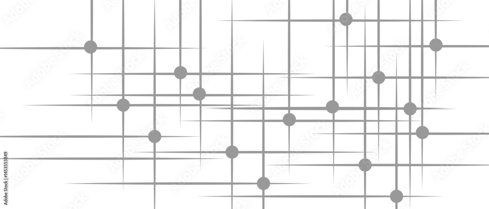 Poster abstract minimalist geometric pattern with thin grey lines and small grey circular nodes. digital gr