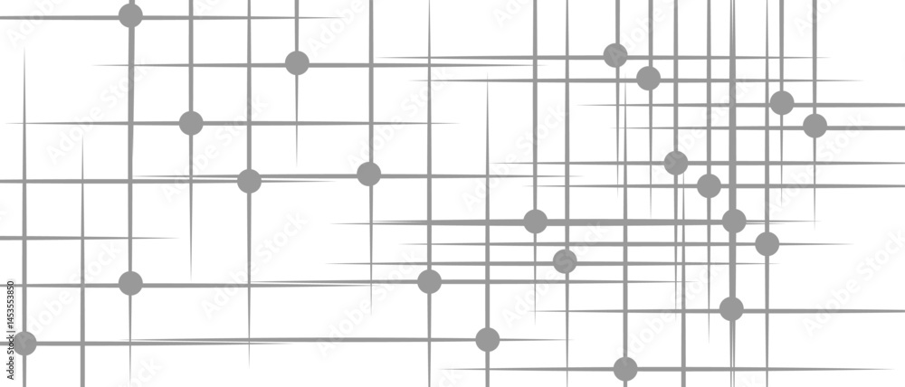 Poster abstract minimalist geometric pattern with thin grey lines and small grey circular nodes. digital gr