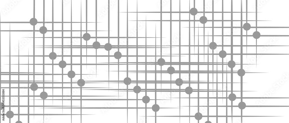 Poster abstract minimalist geometric pattern with thin grey lines and small grey circular nodes. digital gr