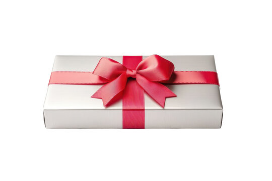 Red ribbon gift box illustration brings warmth and joy to digital invites posters or e cards