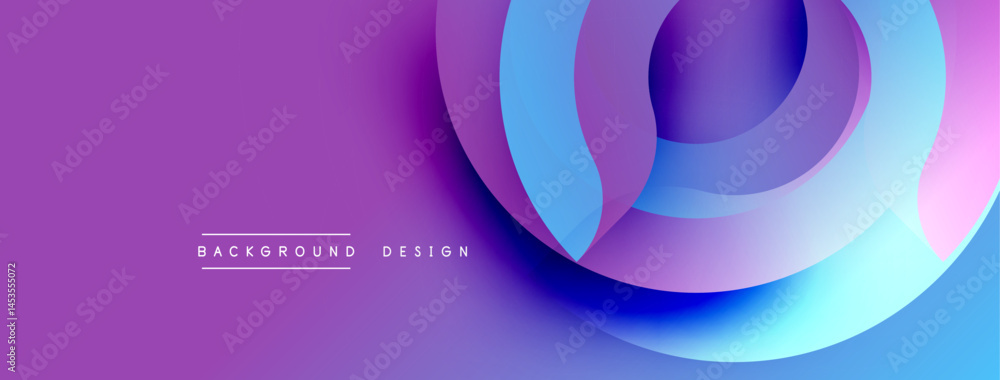 Leinwandbilder Abstract purple background features layered, flowing shapes. Gradient colors create dynamic visual effect. Modern design element.