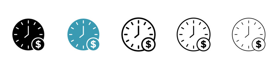 Time is money icon. Design for web and mobile app. Vector illustration