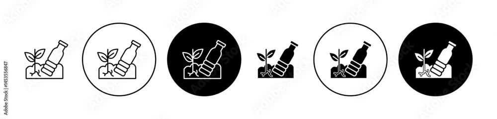 Poster soil pollution line icon. design for web and mobile app. vector illustration