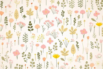 Abstract illustration drawing pattern for natural environment flowers vegetation