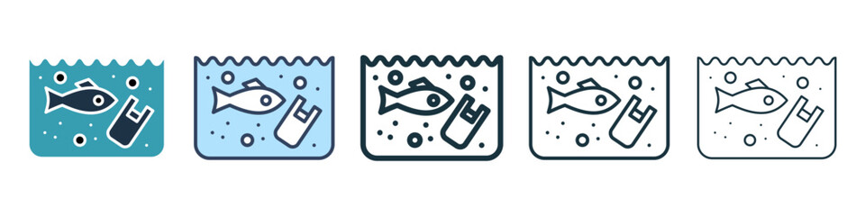 Ocean pollution icon. Design for web and mobile app. Vector illustration