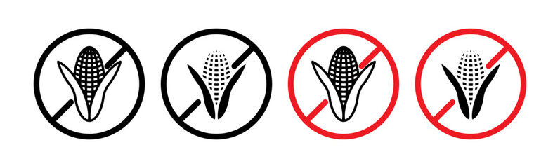 No Corn sign icon. Design for web and mobile app. Vector illustration