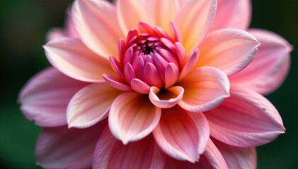 Fototapeta premium Close-up dahlia petals, layered, soft focus, floral motif, summer, petal