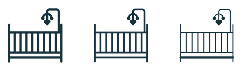 Crib icon. Design for web and mobile app. Vector illustration