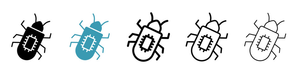 Computer bug icon. Design for web and mobile app. Vector illustration