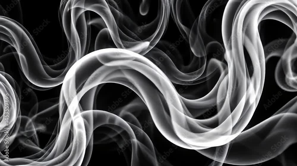 Poster flowing smoke patterns created in a dark environment abstract art unique visuals ethereal aesthetics