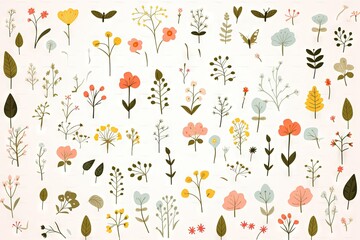 Abstract illustration drawing pattern for natural environment flowers vegetation