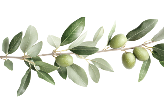 Fresh green olives with leaves isolated on white background perfect for food and culinary designs