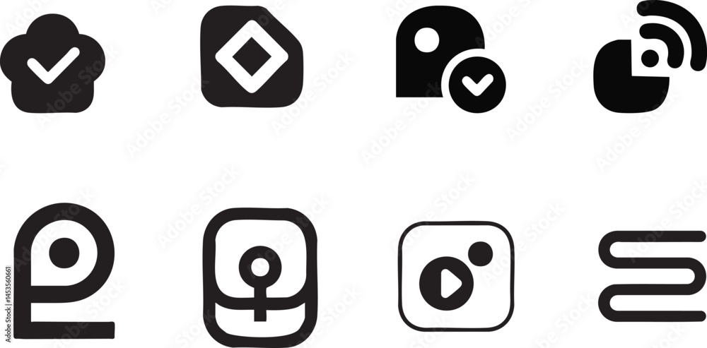 Wall mural glossy round vector icons showing sets of numbers and symbols for web and business use