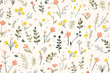 Abstract illustration drawing pattern for natural environment flowers vegetation