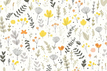 Abstract illustration drawing pattern for natural environment flowers vegetation