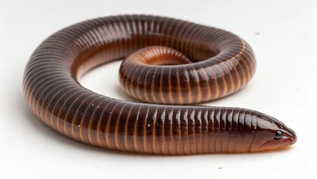 Caecilian on studio background