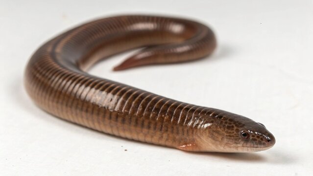 Caecilian on studio background