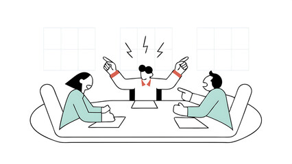 dispute conflict or arguing office colleagues disagreement problem work challenge argument fighting discussion stress or anxiety violence concept business people arguing in work disagreement 040525