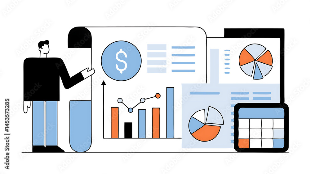 Poster chart and graph datum research statistics inforgraphic financial review project planning diagram bus