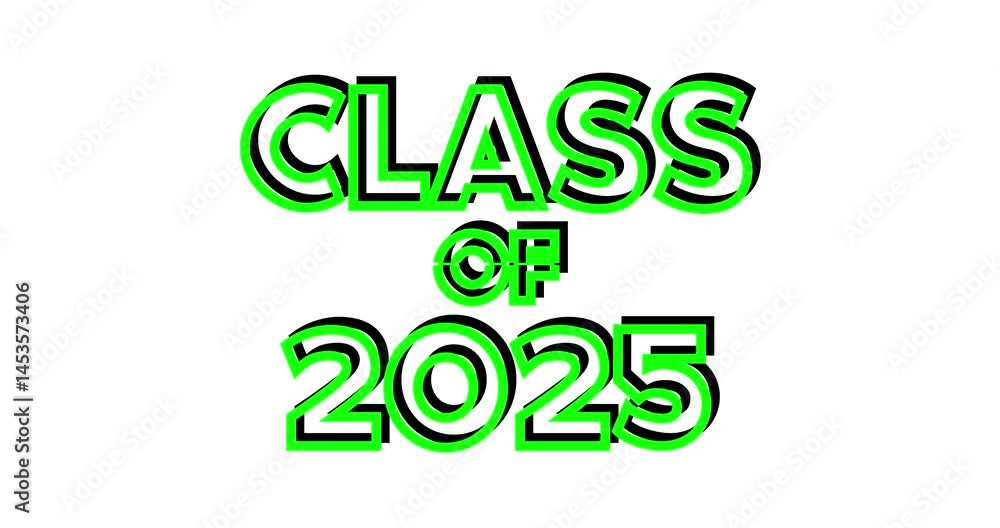 Poster green screen motion graphics with class of 2025 text.